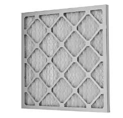 Square pleated HVAC panel filter at angle